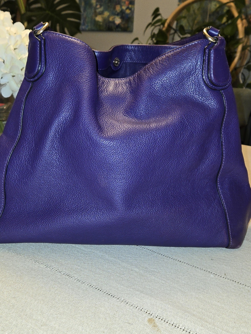 Coach Purple Leather Shoulder Tote - Picture 2 of 16
